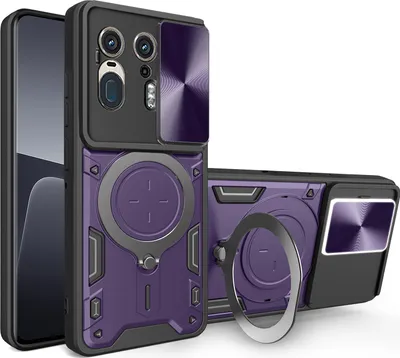 Image de Etui pour Motorola Edge 50 Ultra/Moto X50 Ultra étui durable double couche avec cache appareil photo et anneau circulaire Violet