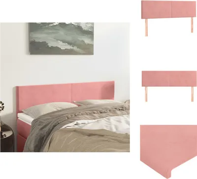 Produktbild von vidaXL Kopfteile 2 Stk. Rosa 72x5x78/88 cm Samt -  Kopf- & Fußenden