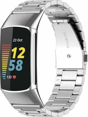 Produktbild von Strap-it® Fitbit Charge 5 Metallarmband (Silber)