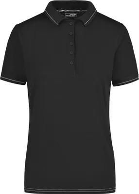 Produktbild von Hochwertiges Poloshirt mit Kontraststreifen black/white, Gr. L