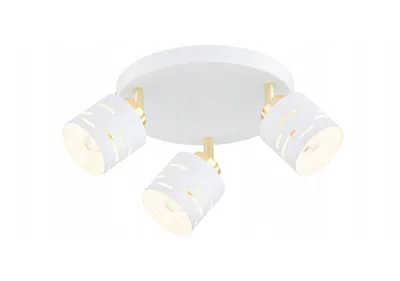 Produktbild von FKL DESIGN Home Deco Deckenlampe Deckenleuchte 3-flammig E27 Metall Lampenshirm Lampe aus Serie (Weiß, N910-EG3)