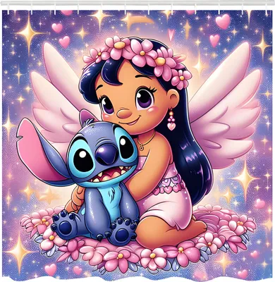 Produktbild von Design-Multifunktionsvorhang 180x180 cm - Engel Lilo und Stitch