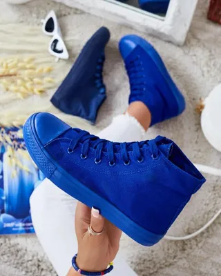 Produktbild von Damen Stoff-Sneakers High Blau, leichte Freizeitschuhe, Größe 36