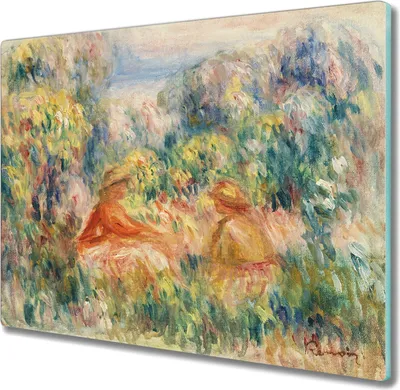 Produktbild von Coloray Hackbrett Herdabdeckplatte 60x52 cm Küchenbrett Kochplattenabdeckung Schneidebrett - Menschen Wiese