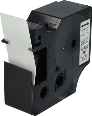Produktbild von vhbw Schriftband-Kassette kompatibel mit Dymo LabelMaker PC2, PC Etiketten-Drucker 7m x 24mm Schwarz auf Transparent