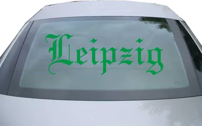 Produktbild von Indigos UG - Aufkleber Heckscheibe & Motorklappe DE6533 - grün - 600x210 mm - Stadt Leipzig - Auto Scheiben Fenster Heckklappe Tuning Racing JDM - Die cut
