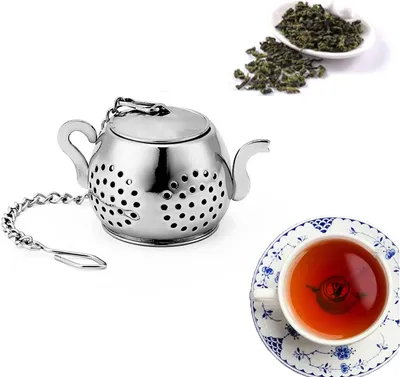 Teefilter aus Edelstahl, 2 Stück, Kesselform, feinmaschig
