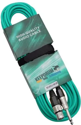 Immagine prodotto di keepdrum MC003XJ Cavo microfonico da 10 m con jack verde-XLR
