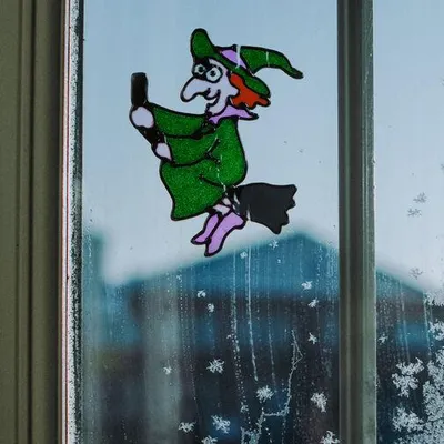 Produktbild von Halloween-Dekoration für das Fenster – farbenfroh und glitzernd