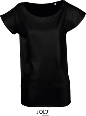 Immagine prodotto di SOLs 11398 | Maglietta da donna Marylin / Collo largo - Colore: Nero profondo - Taglia: XL