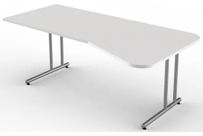 Produktbild von Schreibtisch start up Fuß silber BxT 195x100cm lichtgrau