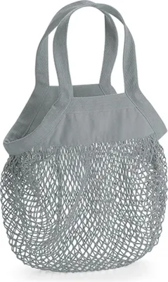 Immagine prodotto di Westford Mill W151 | Mini borsa a rete in Cotonelogico - 100% Cotonelogico - Colore: grigio puro - Dimensioni: 34 x 12 cm