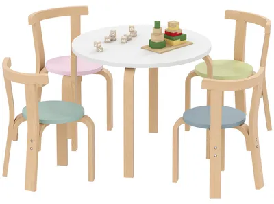 Produktbild von Kindertisch Birkenfurnier, Mehrfarbig