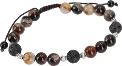 Produktbild von Mala Armband, Tibetische Handmala, Yogaschmuck, Buddhistischer Schmuck, Yogaarmband 8 mm - Achat, Braun, Halbedelstein, Armreifen & Armbänder Modeschmuck