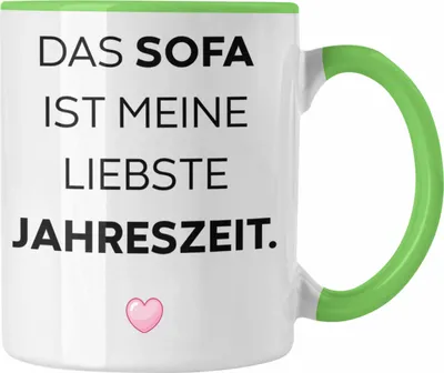 Produktbild von Trendation - Lustige Tasse mit Spruch für Frauen Männer Arbeit Büro Lustig Tassen Becher mit Sprüchen Kollegin Geschenk Sarkasmus Sofa (Grün)