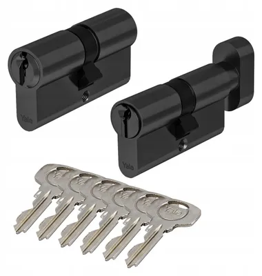 Produktbild von Yale Y500 Schließzylinder-Set 45/45 + 45G/45 Schwarz mit Knauf