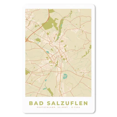 Produktbild von MuchoWow® Mauspad Mousepad Bad Salzuflen - Stadtplan - Vintage - Karte 40x60 cm - Mousepads - Maus Mat - Pad - Mausunterlage - Schreibtisch Accesoire