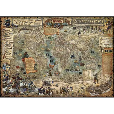 Immagine prodotto di Puzzle 2000 pz - Mondo dei pirati, arte della mappa