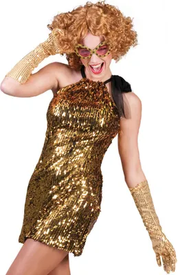 Produktbild von Showgirl Kostüm Celia Gold - Pailletten Kleid für Damen Größe: 44/46