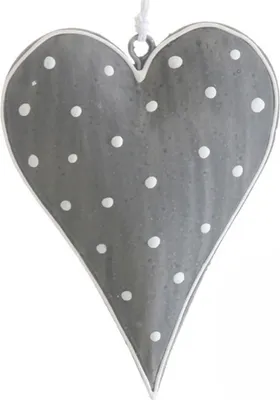 Produktbild von Dekoherzen aus Metall - dunkelgrau-weiß 2 Stück - ca.9.5 x 13 cm - AD68377