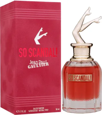 A perfume bottle and its box are displayed side-by-side against a white background.