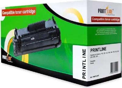 A product box for a compatible toner cartridge, showing the toner cartridge itself and product information.