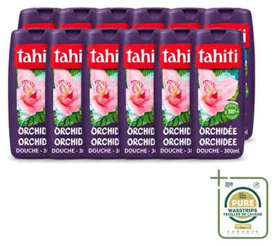 Produktbild von 12 x Tahiti Duschgel Orchidee - Vegan - 300 ml - Vorratspackung - 12 Stücke