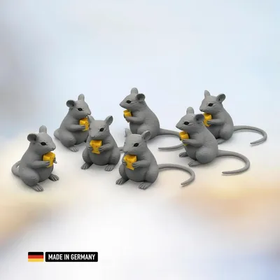 Produktbild von Maus „Käsedieb“ Figur – Dekorative Tierfigur Kunststoff Mehrfarbig Geschenk