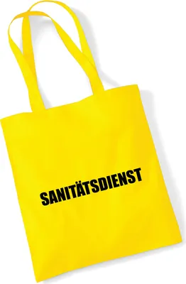 Produktbild von Huuraa Jutebeutel Sanitätsdienst Schriftzug 10 Liter Yellow Baumwolle Tasche Geschenkidee