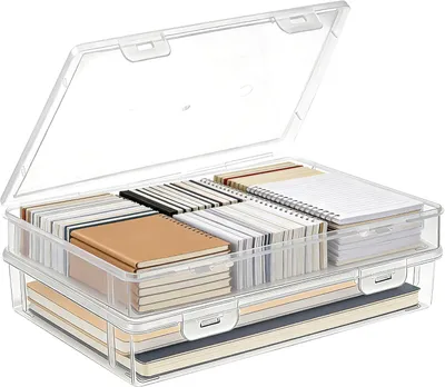 Produktbild von Aufbewahrungsboxen 2er-Set, A4, transparent Kunststoff, mit Deckel, stapelbar, für Büro