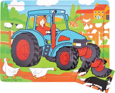 Produktbild von Bigjigs Toys Holzpuzzle Traktor 9 Teile