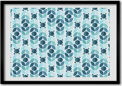 Produktbild von Bild - Bilder - Bilderrahmen - 70 cm x 50 cm - MDF-Rahmen, Wandkunst geometrischer Hintergrund