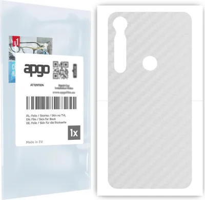 Produktbild von apgo Rückseite Schutzfolie für Motorola Moto G8 Plus -  Hinten Schutzfolie Carbon Transparent (durchsichtig), Rückseite Folie schützt vor Kratzern und Fingerabdrücken