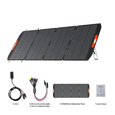 Produktbild von OSCAL PowerMax 400 Pro (PM400 Pro) 400W Faltbares Solarmodul, Monokristallin (≥22.7%), IP67 Wasserdicht (-10°C bis +70°C), MC4 & 5-in-1 Adapter, für