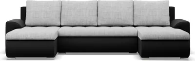 Produktbild von U-Sofa mit Schlaffunktion Foresta, 2 Chaiselongues, Grau + Schwarz