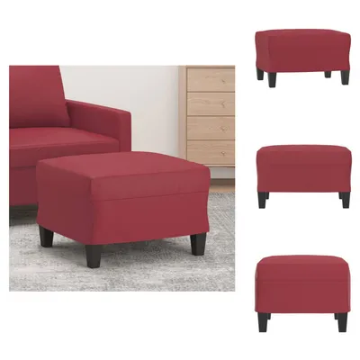 Obrázok produktu pre vidaXL Taburetka na nohy vínová 60x50x41 cm Imitácia kože - Čalúnená taburetka