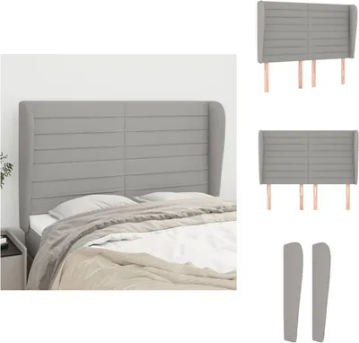 Produktbild von vidaXL Kopfteil mit Ohren Hellgrau 147x23x118/128 cm Stoff -  Kopf- & Fußenden