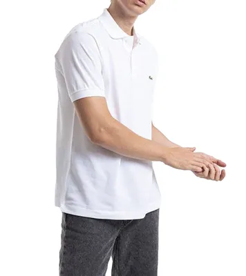 Produktbild von LACOSTE Herren Freizeit-Hemd Polo-Shirt mit Knopfleiste Weiß, Größe:M/L