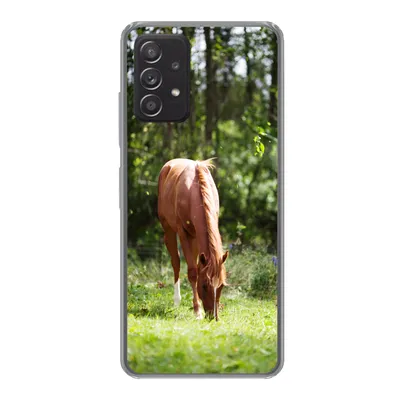 Produktbild von MuchoWow® Handyhülle Schutzhülle Hülle für Samsung Galaxy A33 5G Pferd - Blumen - Licht Silikon Softcase Handy Hülle - Kartenhalter