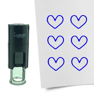 Obrázok produktu pre CombiCraft Stamp Otvorené srdce 10mm okrúhle - modrý atrament