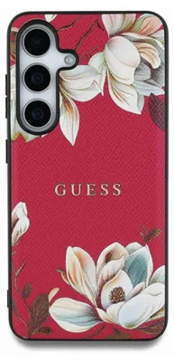Produktbild von Guess Grained Printed Flower Pattern MagSafe - Hülle für Samsung Galaxy S25 (fuchsia)