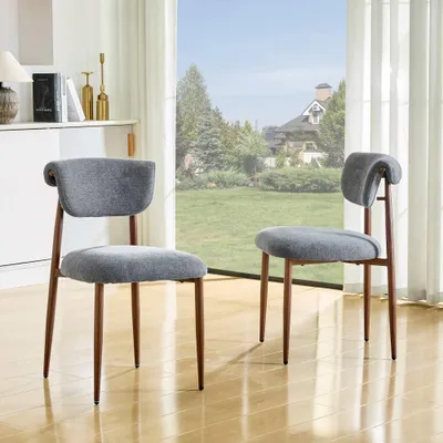 Produktbild von 2er Set Esszimmerstühle Modern Gepolstert Küchenstuhl ohne Armlehnen mit Rückenlehne