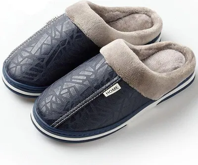 Produktbild von Herren Gefüttert Warme Hausschuhe Isoliert Slippers Nerit Dunkelblau Gr.41