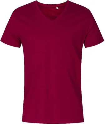 Immagine prodotto di X.O by Promodoro 1425 | Maglietta uomo collo a V, cotone pettinato - Colore: Berry - Taglia: XL
