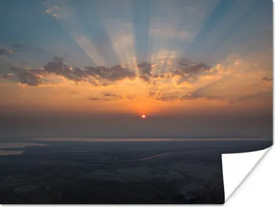 Produktbild von MuchoWow® Poster Sonne - Jordanien - Totes Meer 80x60 cm - Kunst für zu Hause