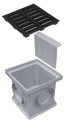 Produktbild von Marley Einlaufschacht 200x200mm mit Gussrost + Geruchsverschluss Hofablauf Bodenablauf