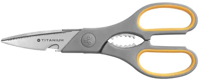 Multifunktionsschere Titanium Softgrip, 21 cm, grau-gelb
