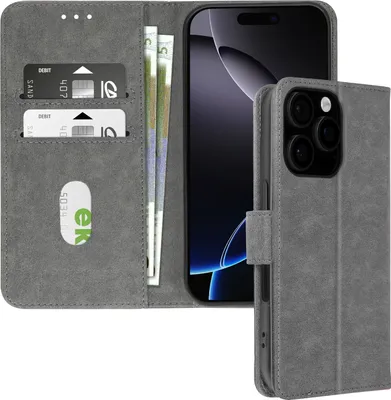 Produktbild von Avizar, Kunstlederetui mit Standfunktion Apple iPhone 16 Pro, Grau