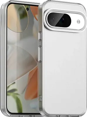 Image de Étui pour Google Pixel 9 / 9 Pro, étui mince semi-transparent mat résistant aux chocs Blanc