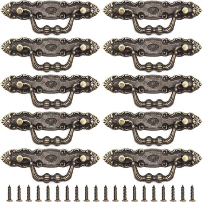 Produktbild von Möbelknopf Antik Möbel,RoadLoo10 Stücke Griffe Schrank Pull Griff Bronze Knopf Möbelgriffe Antik Schubladen Vintage Küchenschrank Kleiderschrank Knopf für Kommode Schrank Kommoden Möbel Kommodengriffe